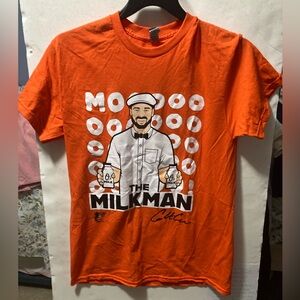 CELEBRATE Each COWSER HOMERUN w/ ORIOLES Fanwear Orange T-shirt; NWOT Adult Med